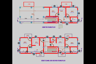 draft 2d plans, elevations, sections, and 3d renders