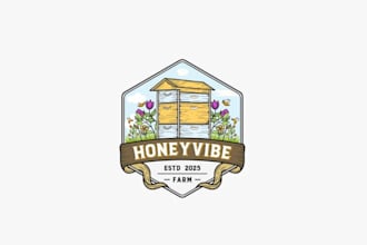 design a simple and professional honey logo for your brand