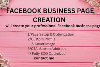 do a facebook business page setup, fan page creation, banner, cover photo design