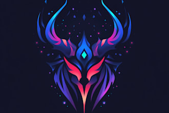 do 2d fantasy initial, icon, emblem logo for game, esports