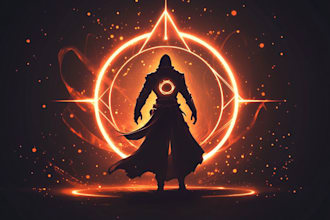 draw emblem, logo and badge for fantasy comics or games