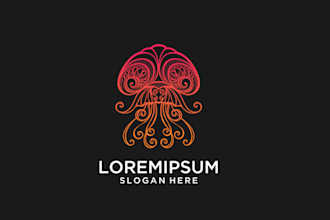 make jellyfish,octopus logo design with my own creativity