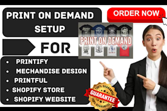 do print on demand printify shopify store mechandise printful shopify website