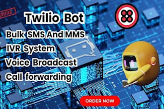 build twilio SMS bot bulk SMS marketing telnyx text message voice ai bot