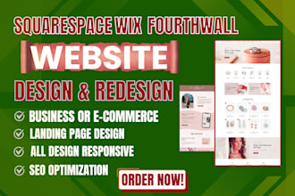 design a responsive squarespace, wix, or fourthwall store with SEO