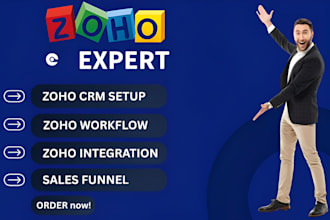 setup and automate zoho CRM books campaigns forms, sites, invoice and zoho one