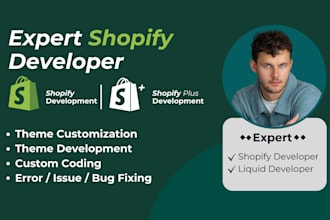 do shopify custom coding, bug fix, fix website issue bug error velo code shopify