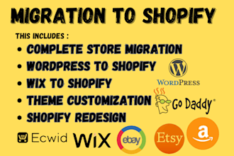 migrate wix amazon etsy wordpress ecwid ebay to shopify website migration clone