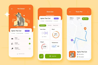 develop pet care app, pet shop clinic toys app dog walking app babysitting app