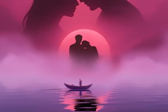 create dreamy romantic couple art for you