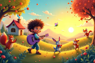 illustrate children story book illustration, children story, bible  illustration