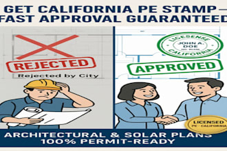 provide california pe stamp for architectural stamp and solar system approval