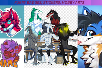 draw amazing furry badge stickers hobby art fursona species