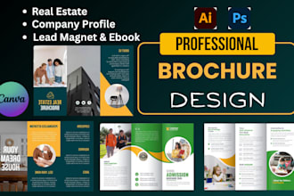 design real estate business flyer, bifold, trifold brochure and company profile