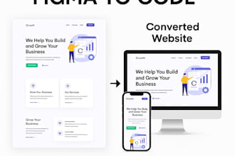 convert your figma design to HTML, react, tailwind CSS, or webflow websit