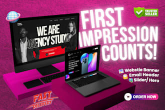 design website banner, hero header or slider in 24 hours