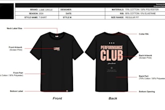 create fashion clothing tech pack, and apparel design