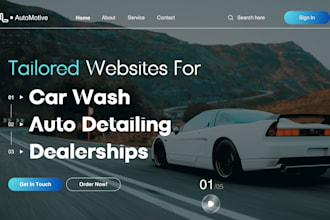 do car detailing website, car wash website, automotive, car dealership website
