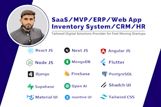 develop custom software, saas web app, inventory system, HR, CRM, erp and mvp