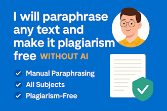 paraphrase any text and make it plagiarism free without ai
