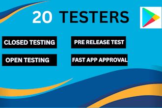 provide real 20 tester google play console andorid app user closed testing
