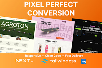 convert your figma design into a responsive next js and tailwind CSS website