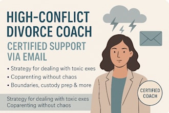 be your certified high conflict divorce coach via email support