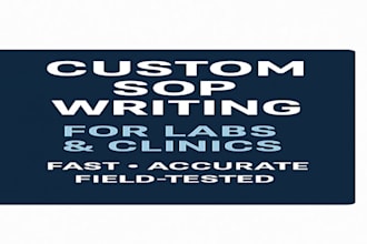 write clear sops or maintenance procedures for labs, clinics, or equipment