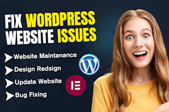 manage, update,  fix wordpress and elementor website issues