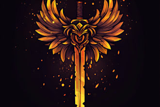 draw fantasy game logo and branding