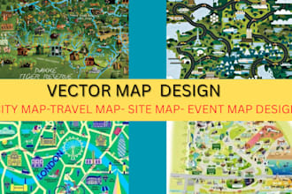design vector map, city map, site map, travel map, event map design