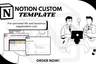 create customized notion dashboard workspace template for life and business