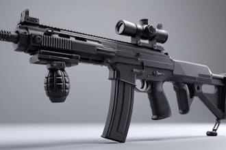do 3d gun model 3d fps gun animation 3d fps gun model 3d game asset