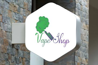 design vape smoke shop weed medical marijuana cbd hemp cannabis logo