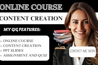 do online course creation course content book writer ppt lesson plan