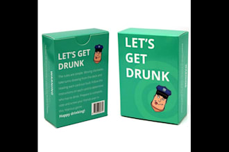 design drinking card game adult playing card deck party cardbox mockup rulebook