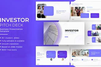 design fundraising investor pitch deck, corporate product launching presentation