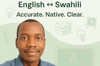 translate english academic content and e learning material to swahili