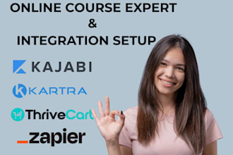 set up and automate your course with kartra, kajabi, thrivecart,  zapier