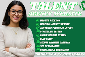 talent agency website talent management modeling agency website  model portfolio