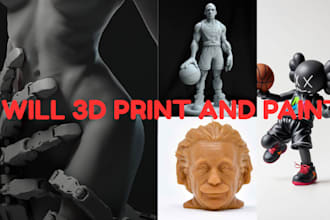 custom 3d print and paint, miniatures, busts, statues, models, props, dioramas