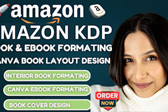 do ebook formatting, canva book design, and amazon KDP book promotion