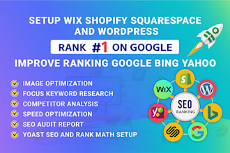 optimize wordpress SEO website, shopify, showit, odoo, duda for google ranking