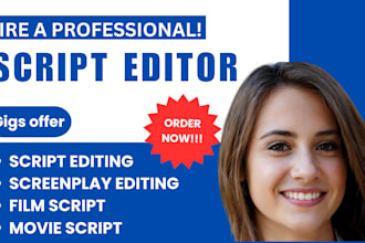 edit and proofread your screenplay, movie script, and film script
