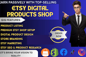 setup etsy digital products shop, etsy digital product, etsy product listing SEO