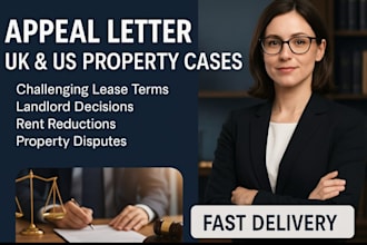 write legal appeal letters for lease terms, real estate property disputes