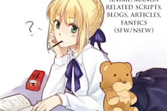 create anime and manga content that consists of scripts, etc
