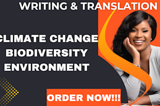 write on climate change, biodiversity, and environmental topics
