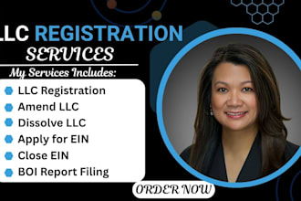 register US llc, dissolve llc, amend llc, apply for ein, close ein, boi report
