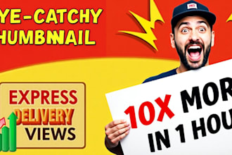 design attractive youtube thumbnail elegant clickbait for your account in 1 hour